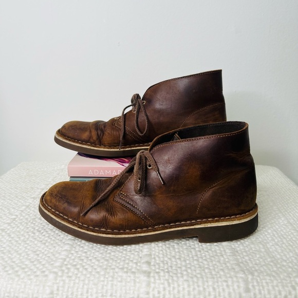 Clarks Mens Brown Ankle Chukka‎ Desert Lace Up Boots, Shoes Size US 8 - Picture 1 of 9